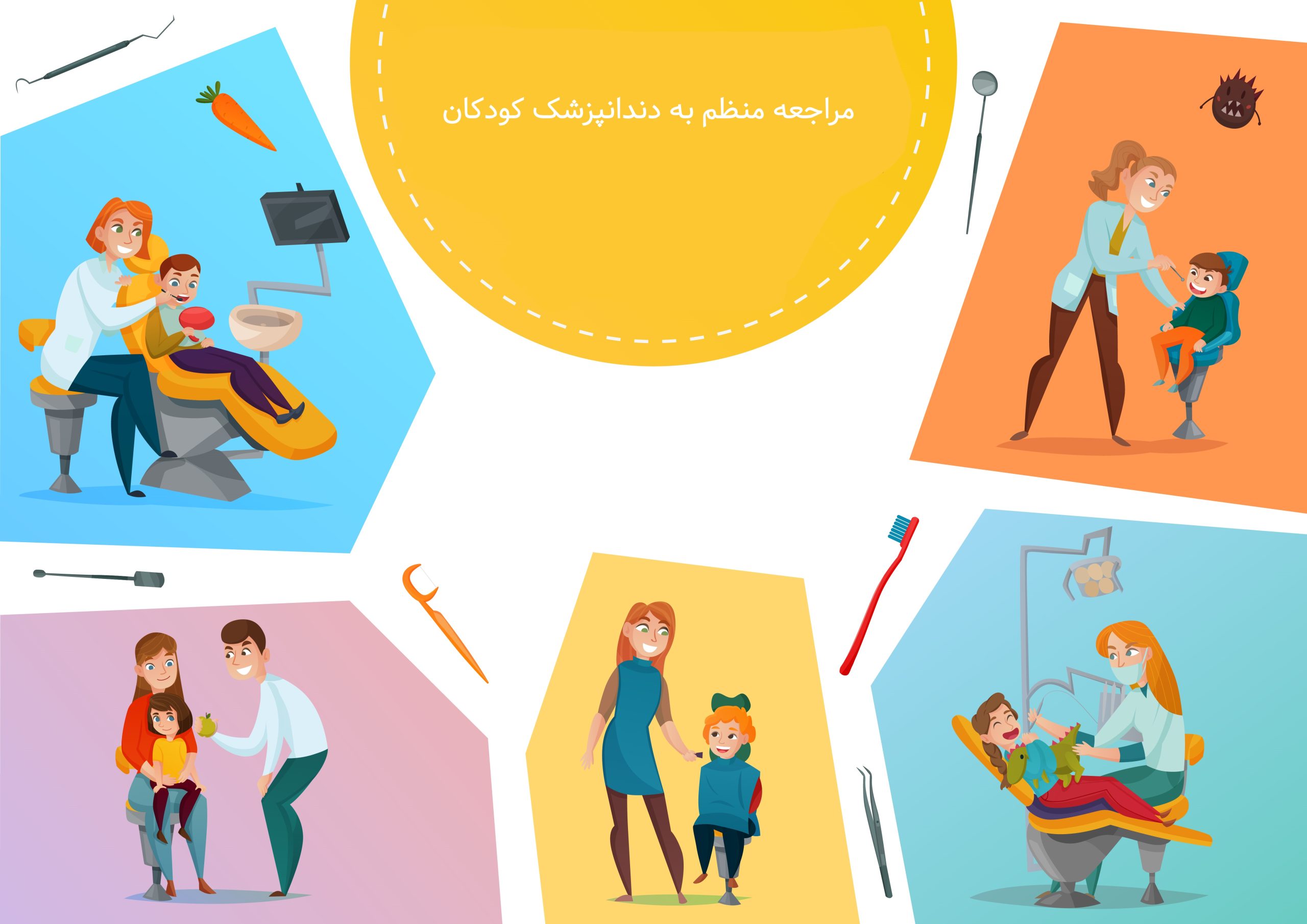 ویزیت دندانپزشک برای کودک برای مراقبت از دندان کودکان